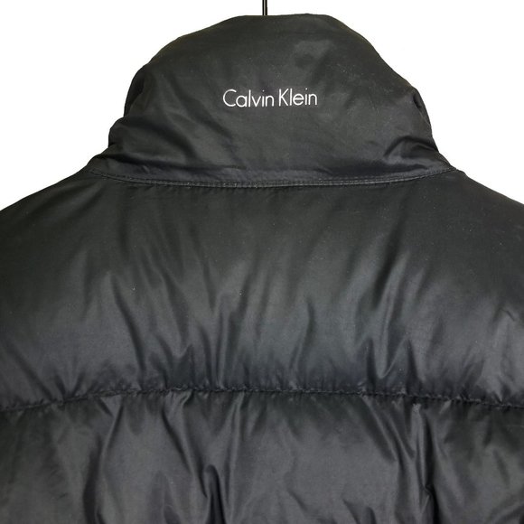 Calvin Klein Puffer Lightweight Duck Down Men's Large Black Jacket Coat - Picture 6 of 9